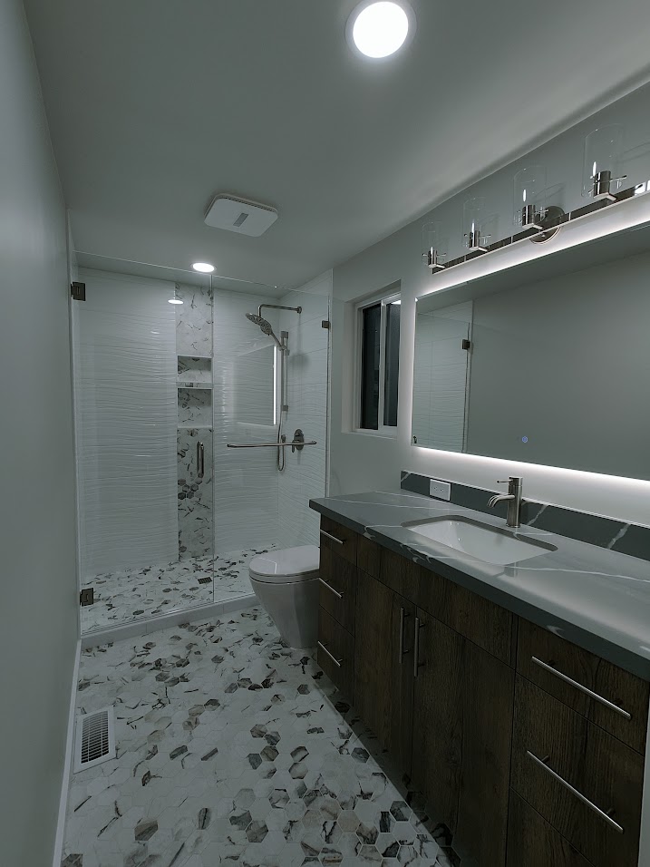 Luxury Marble Tile Bathroom Renovation Kirkland WA Russo Builders