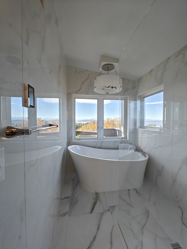 Freestanding Tub Bathroom with Mountain View Remodel Medina WA