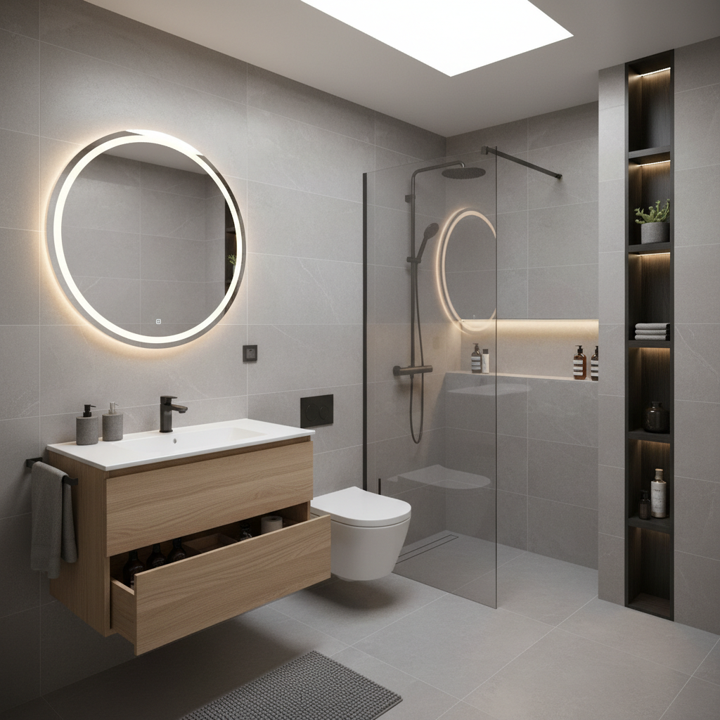 Modern Bathroom Space Renovation Redmond WA