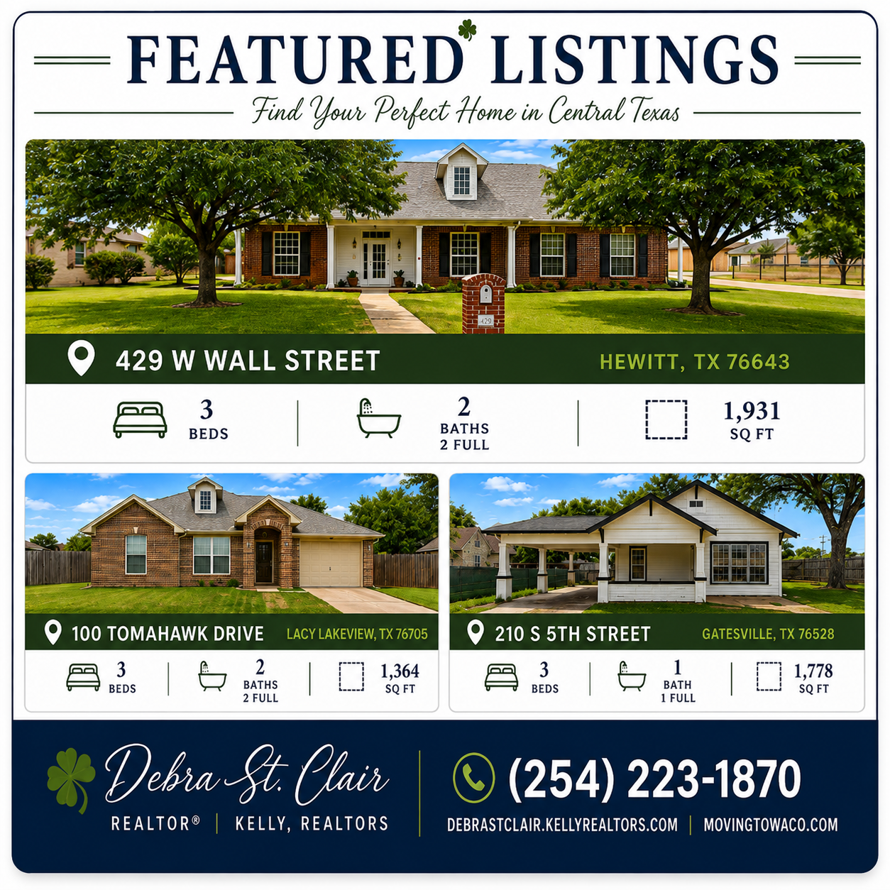 Featured listing - Debra St. Clair Kelly Realtors Waco Texas