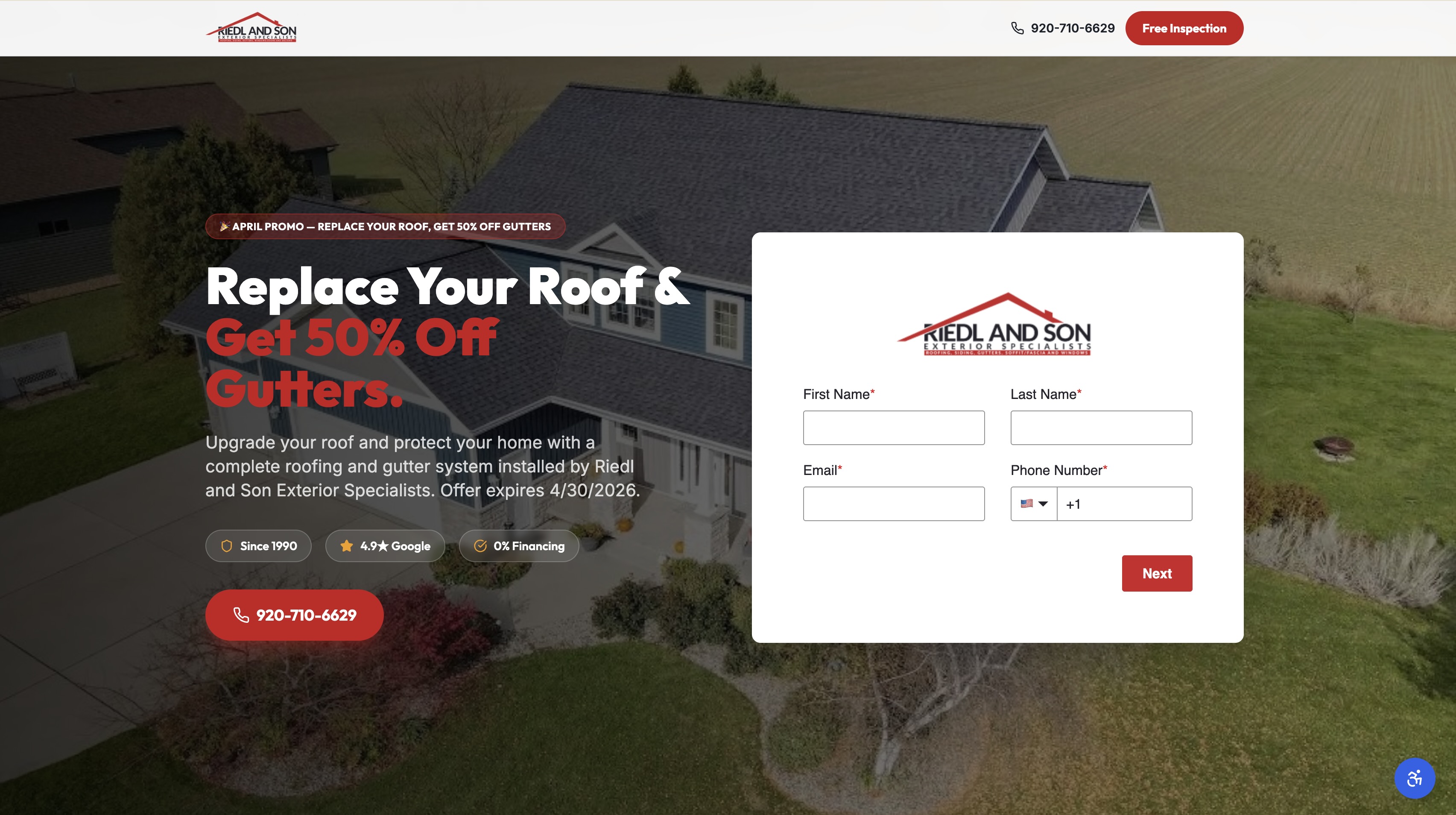 Roofing Landing Pages template preview