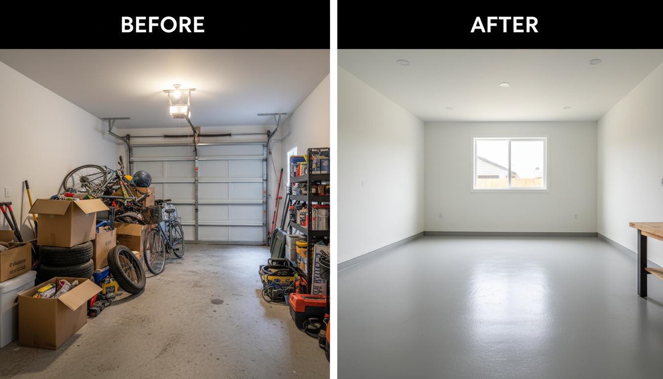 Before and after junk removal transformation