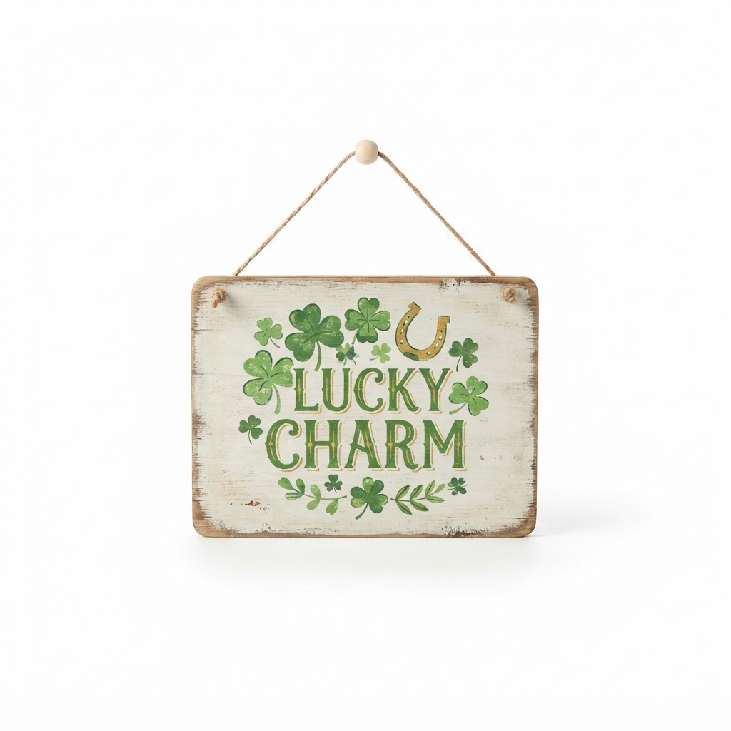 Wood Lucky Charm Sign