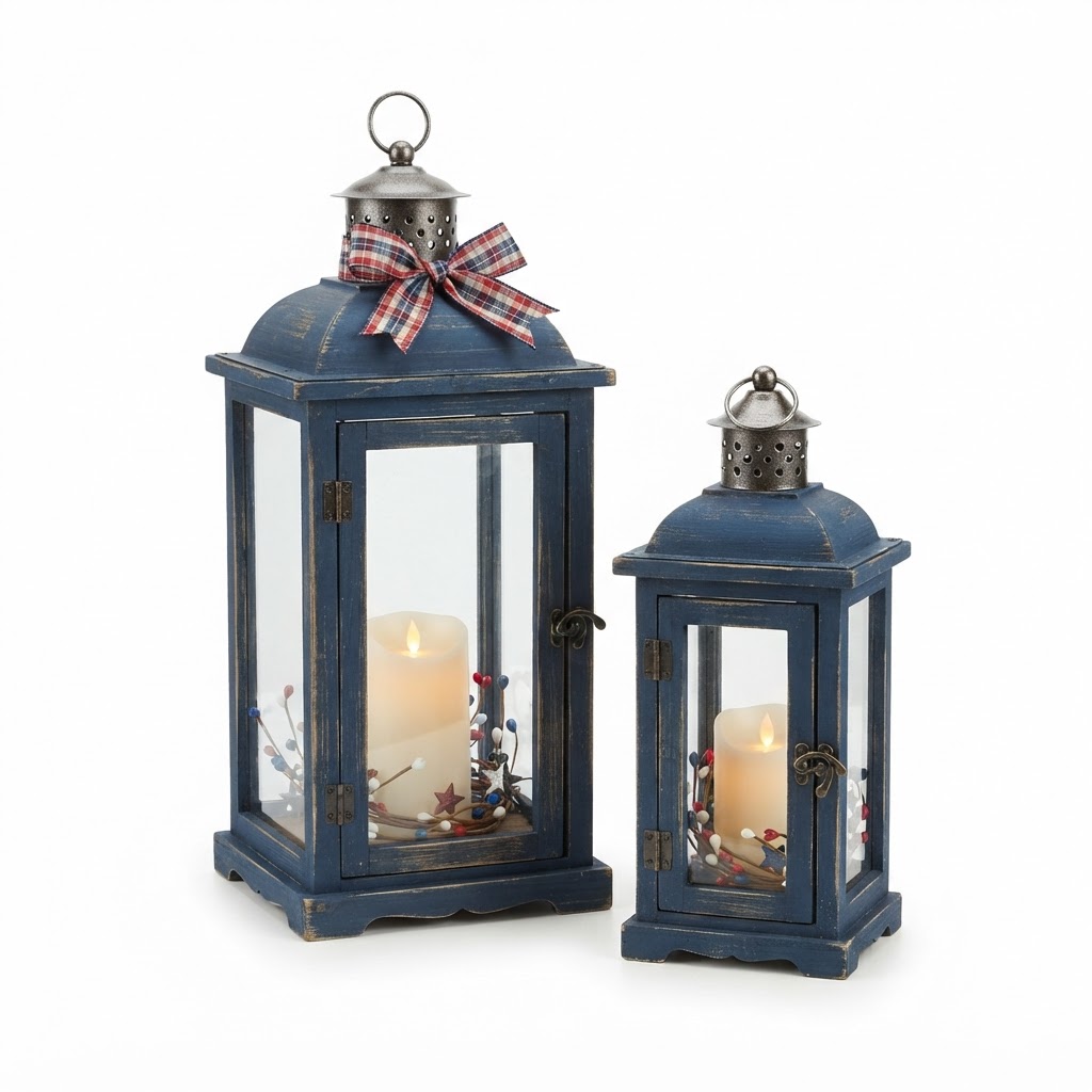 Wooden Lantern Set