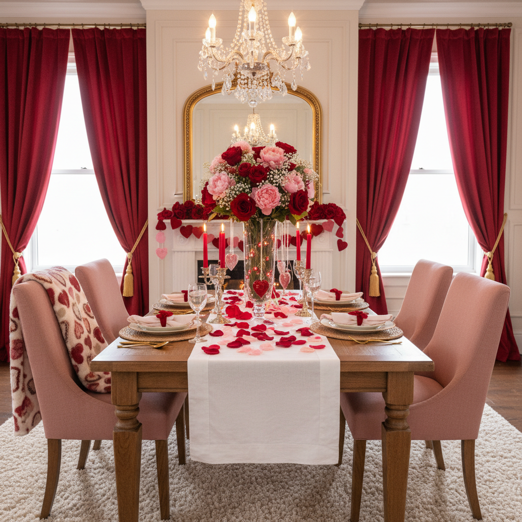 Traditional Valentine's Day Dining Room