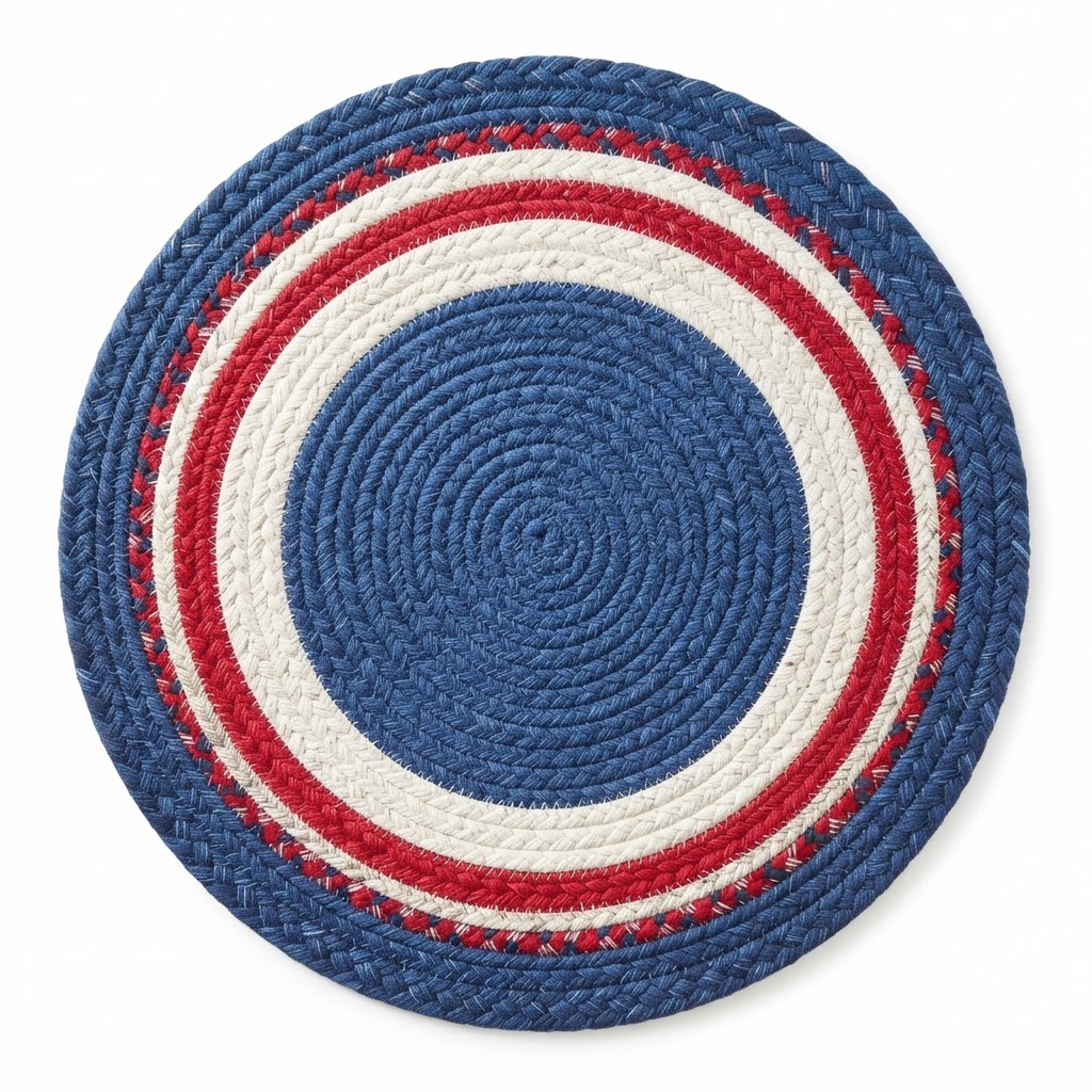Braided Patriotic Area Rug