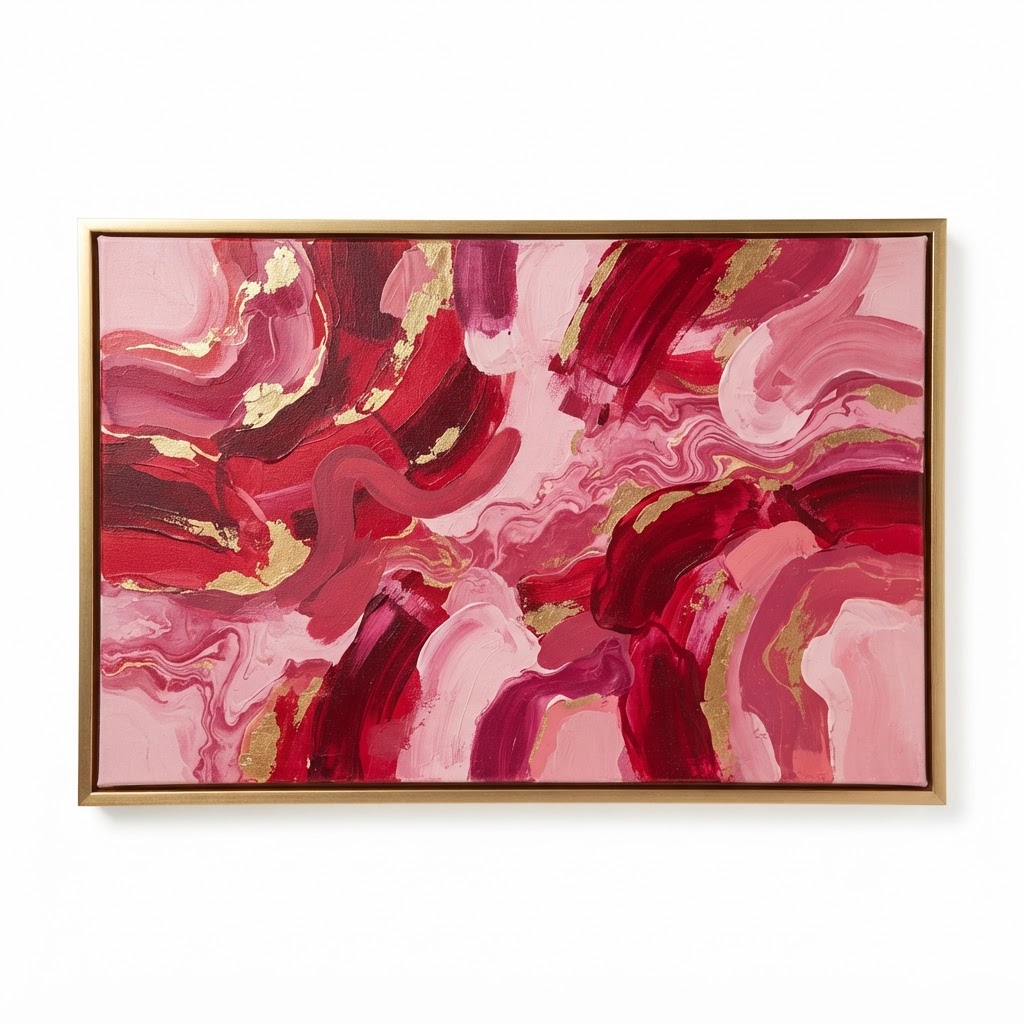 Abstract Red and Pink Wall Art