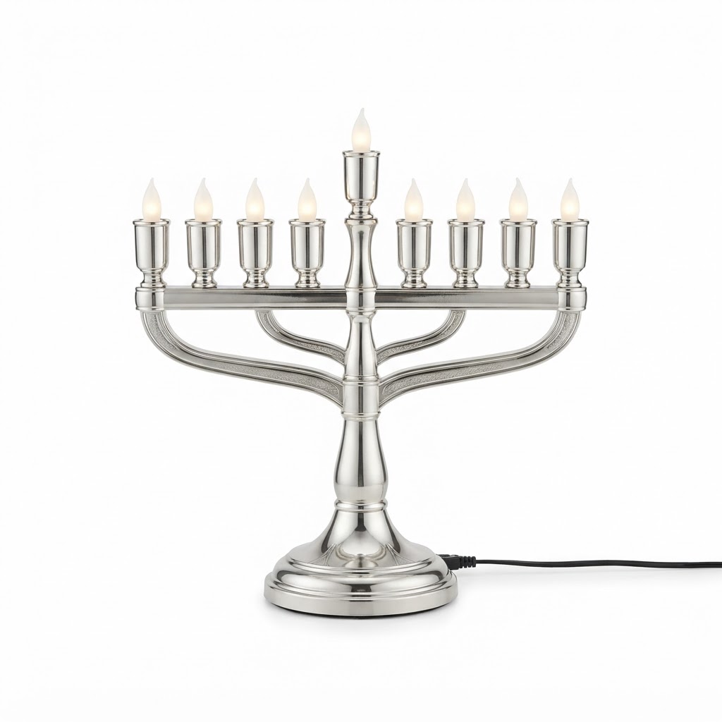 Transitional Silver Electric Hanukkiah