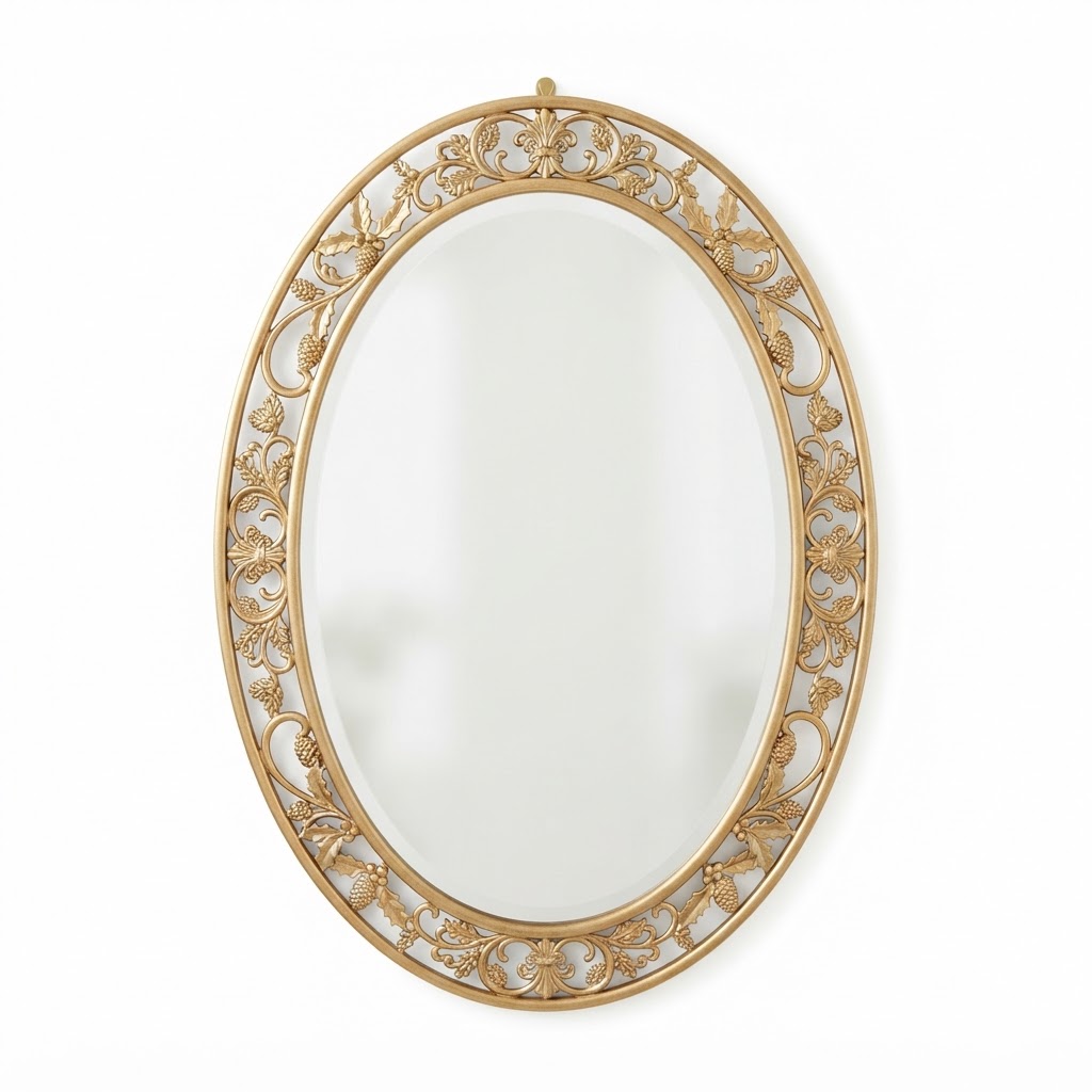 Gold Metal Oval Wall Mirrors