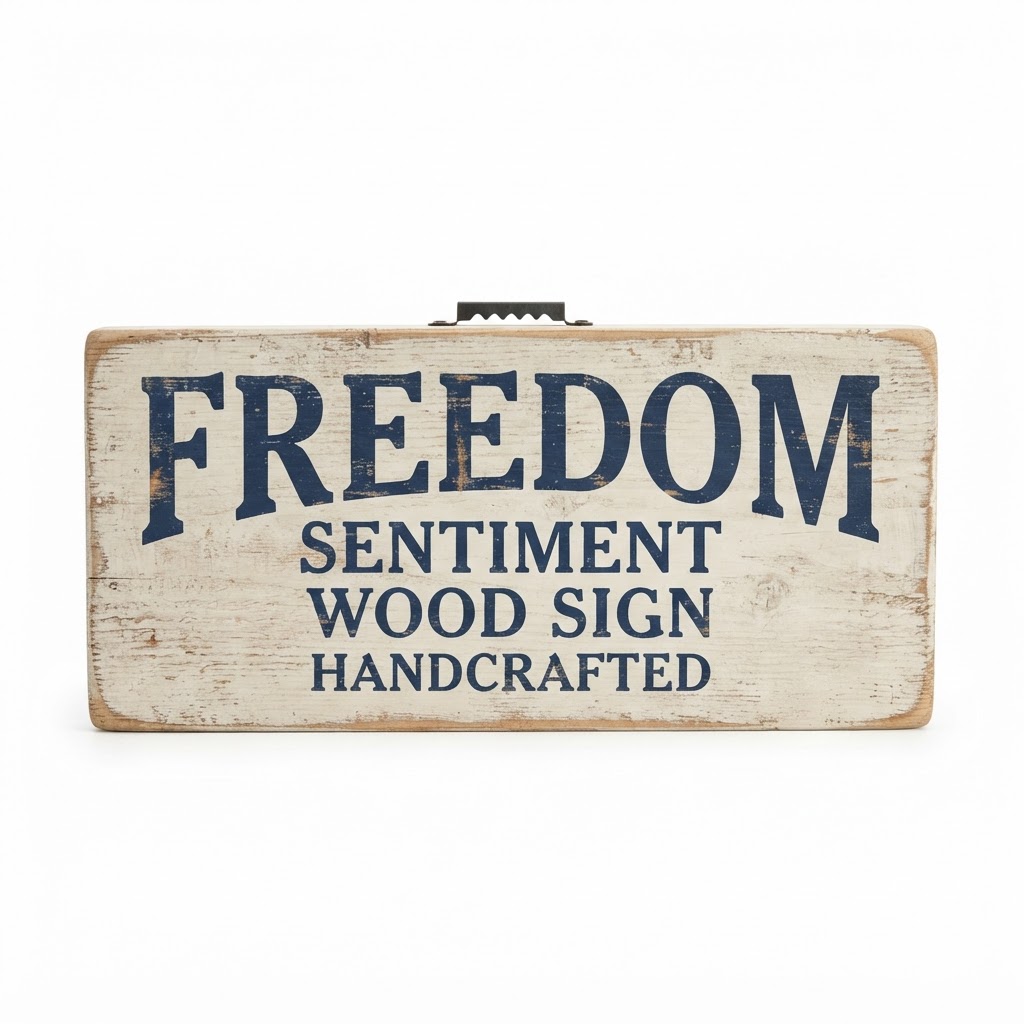 Freedom Sentiment Wood Sign