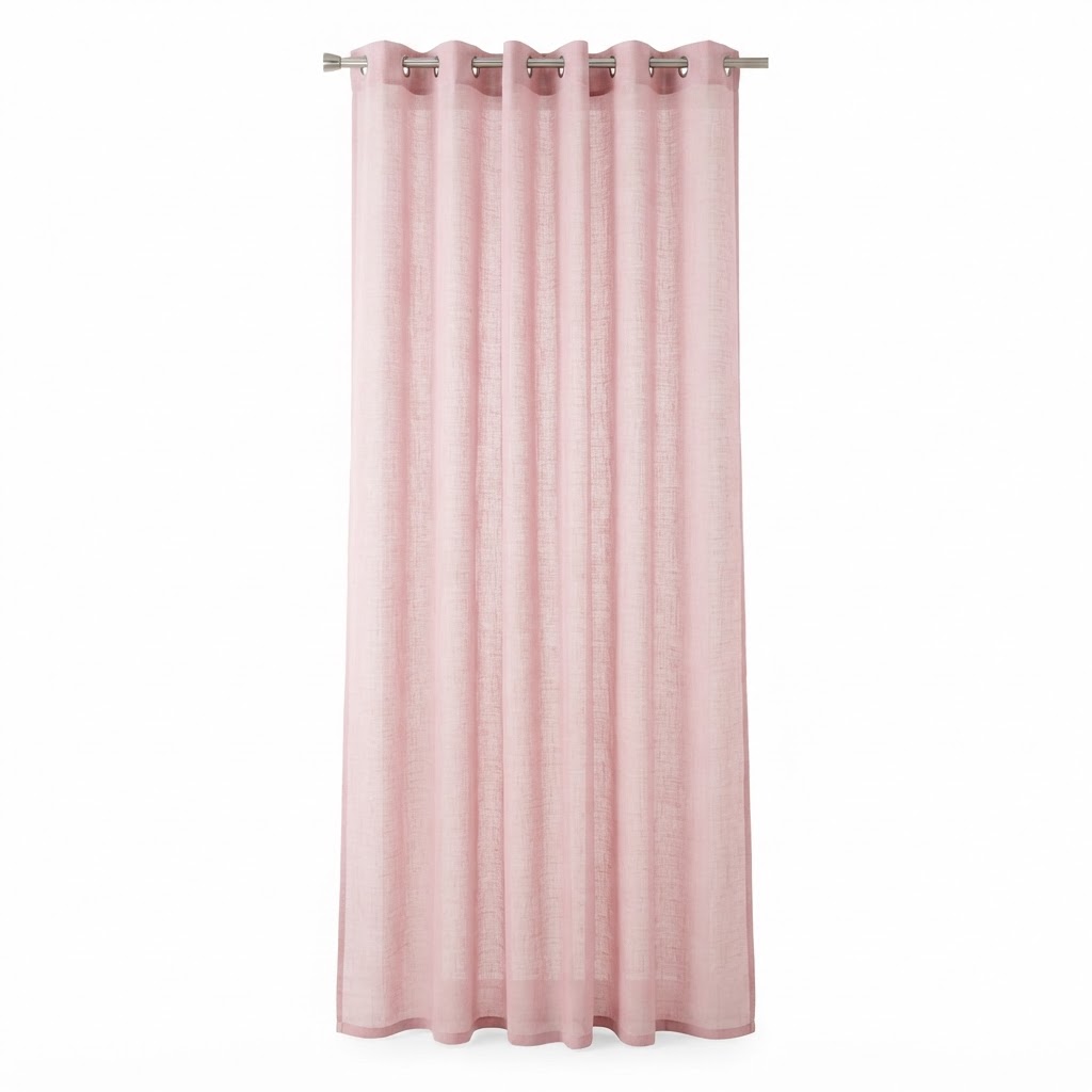 Linen Sheer Pink Curtains
