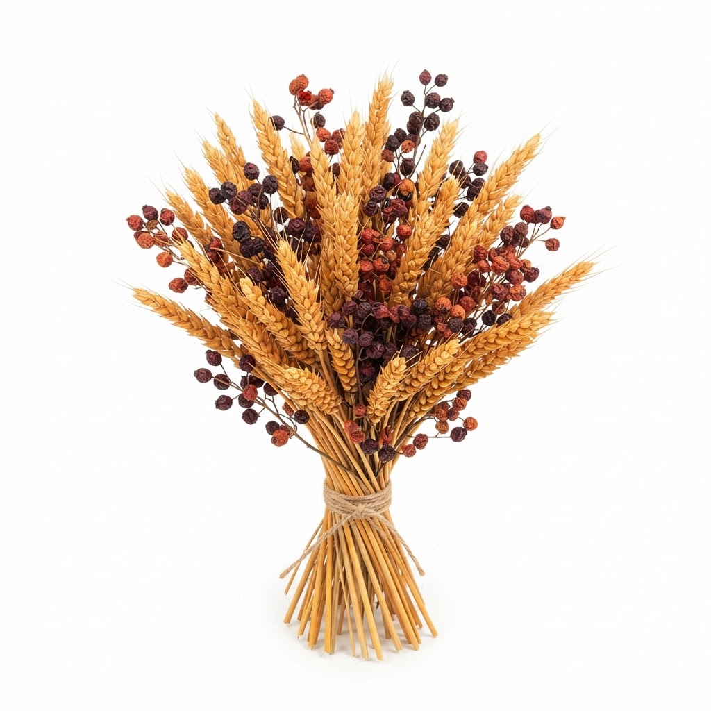 core Dried Wheat and Berry Bouquet