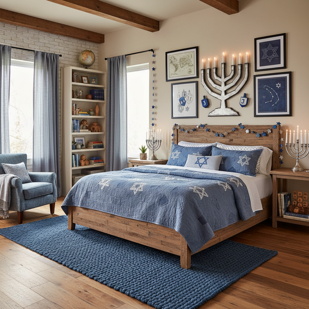 Modern Farmhouse Hanukkah Child Bedroom (Boy)