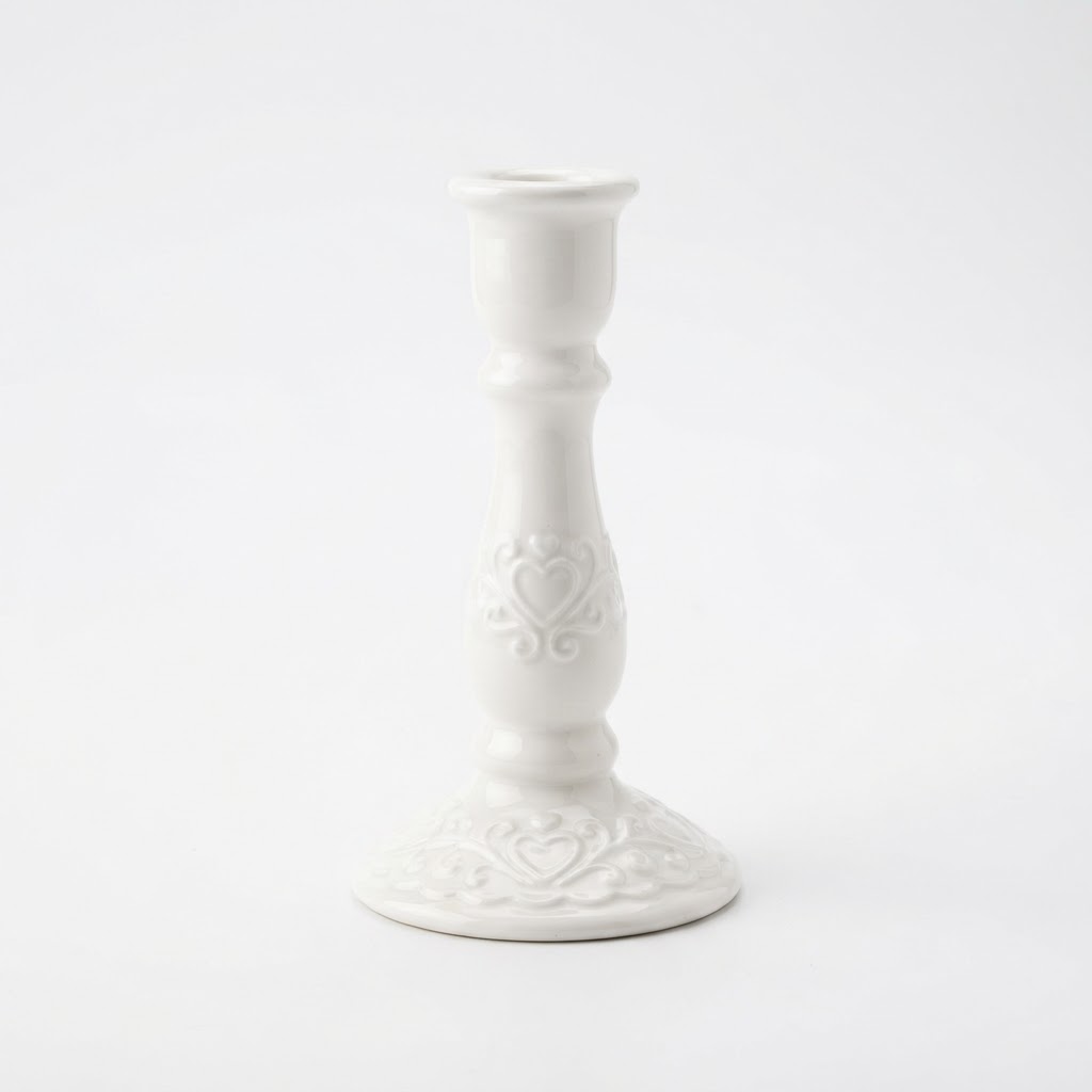 White Taper Candle Holders