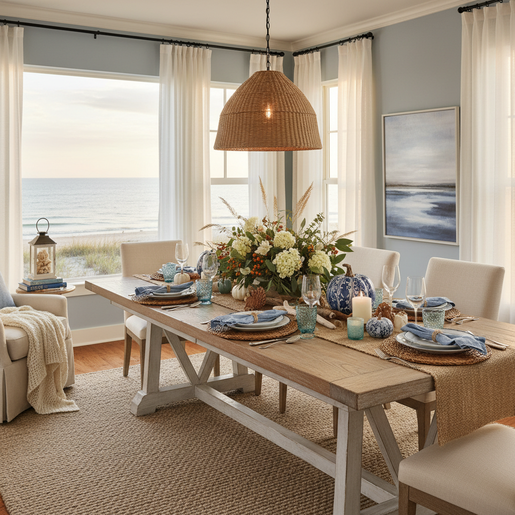 Coastal Thanksgiving Dining Room