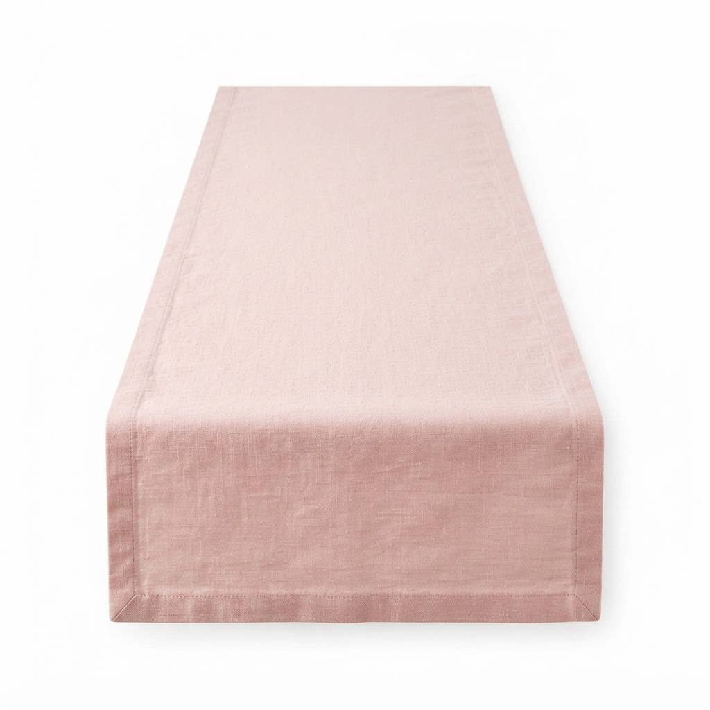 Blush Pink Linen Table Runner