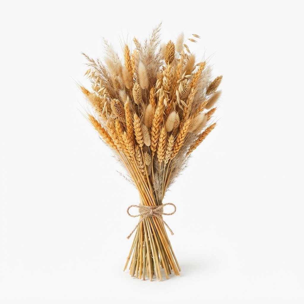 Dried Wheat and Grass Botanical Bouquet