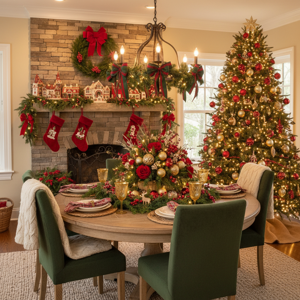 Country Christmas Dining Room