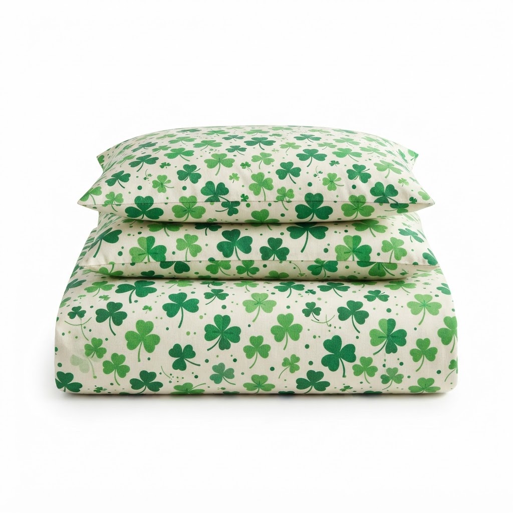 St. Patrick's Day Shamrocks Cotton Bedding Set