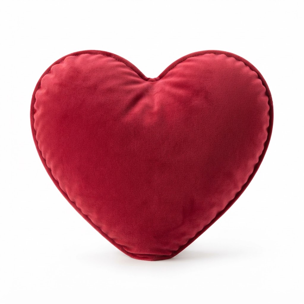 Velvet Heart-Shaped Decorative Throw Pillows