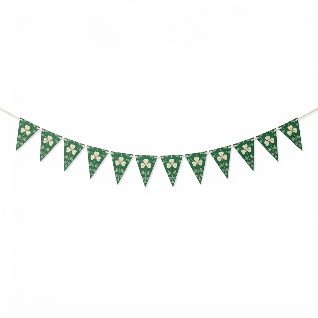 Transitional Shamrock Themed Paper Bunting