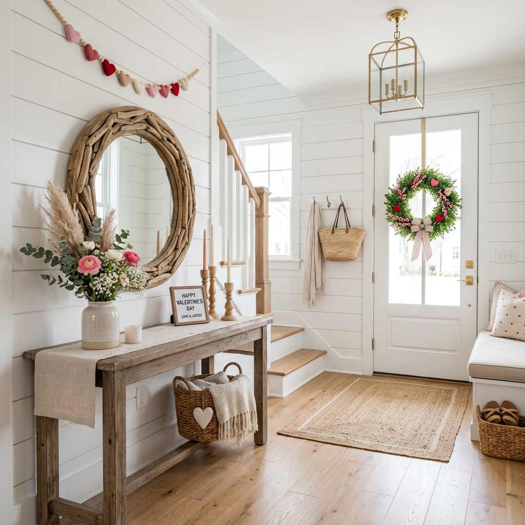 Coastal Valentine's Day Entryway