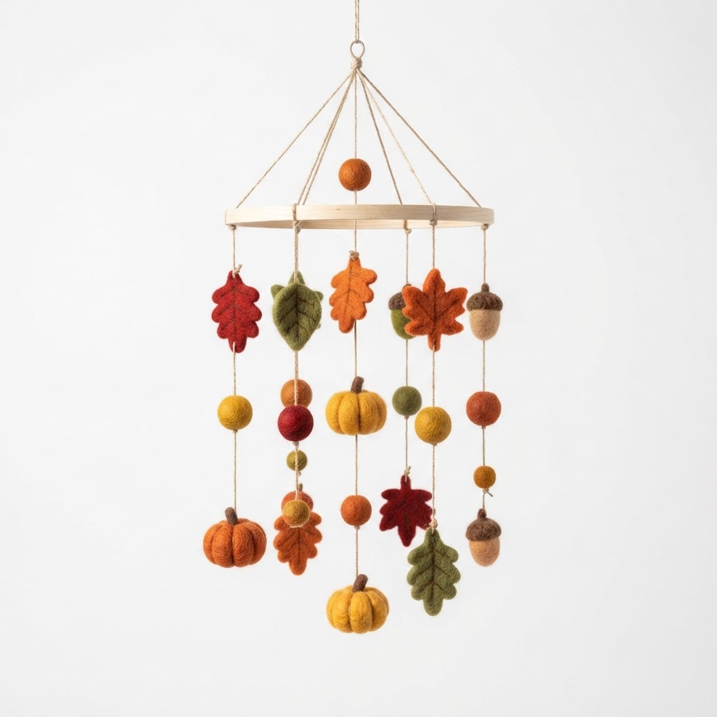Felted Wool Autumn Mobile
