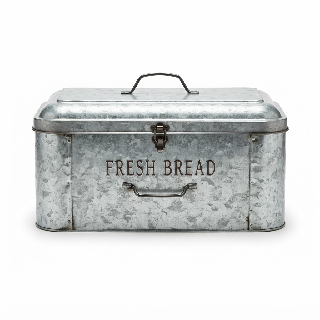 Galvanized Metal Bread Box