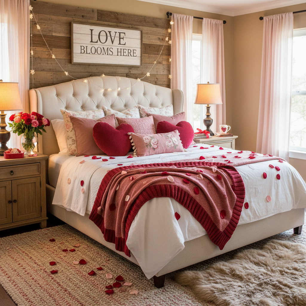 Country Valentine's Day Master Bedroom