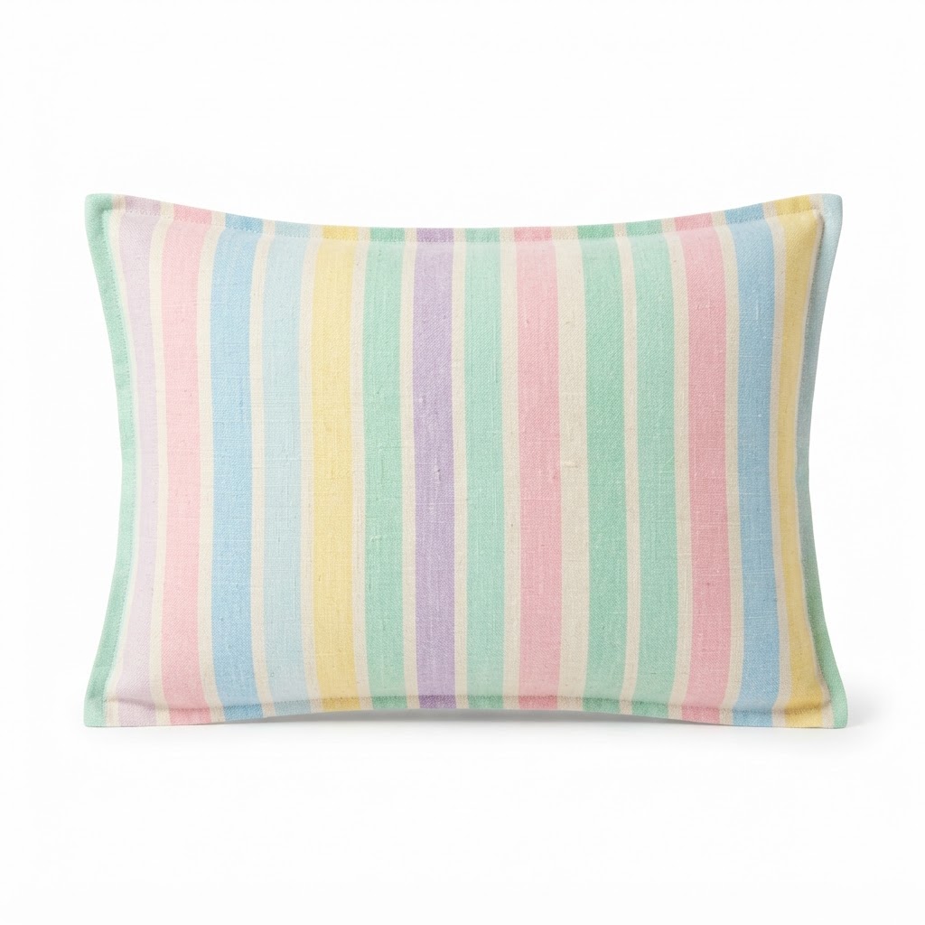 Pastel Striped Linen Pillow