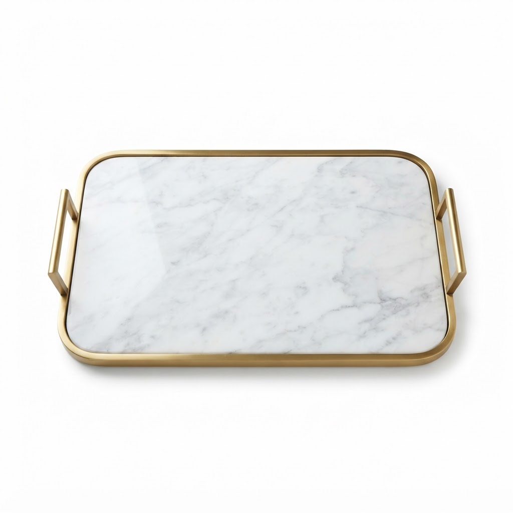 Transitional Marble Serving Tray