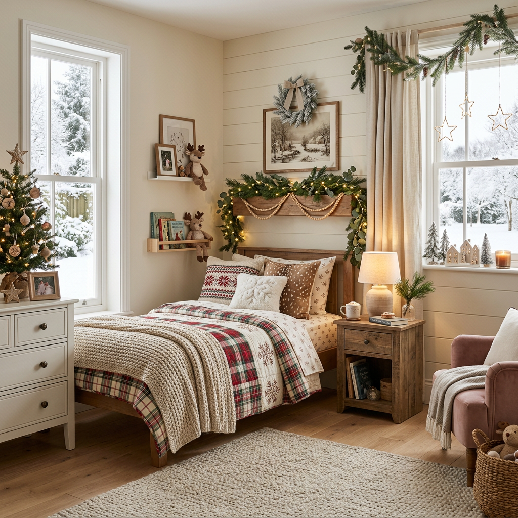 Modern Cottage Winter Child Bedroom (Girl)