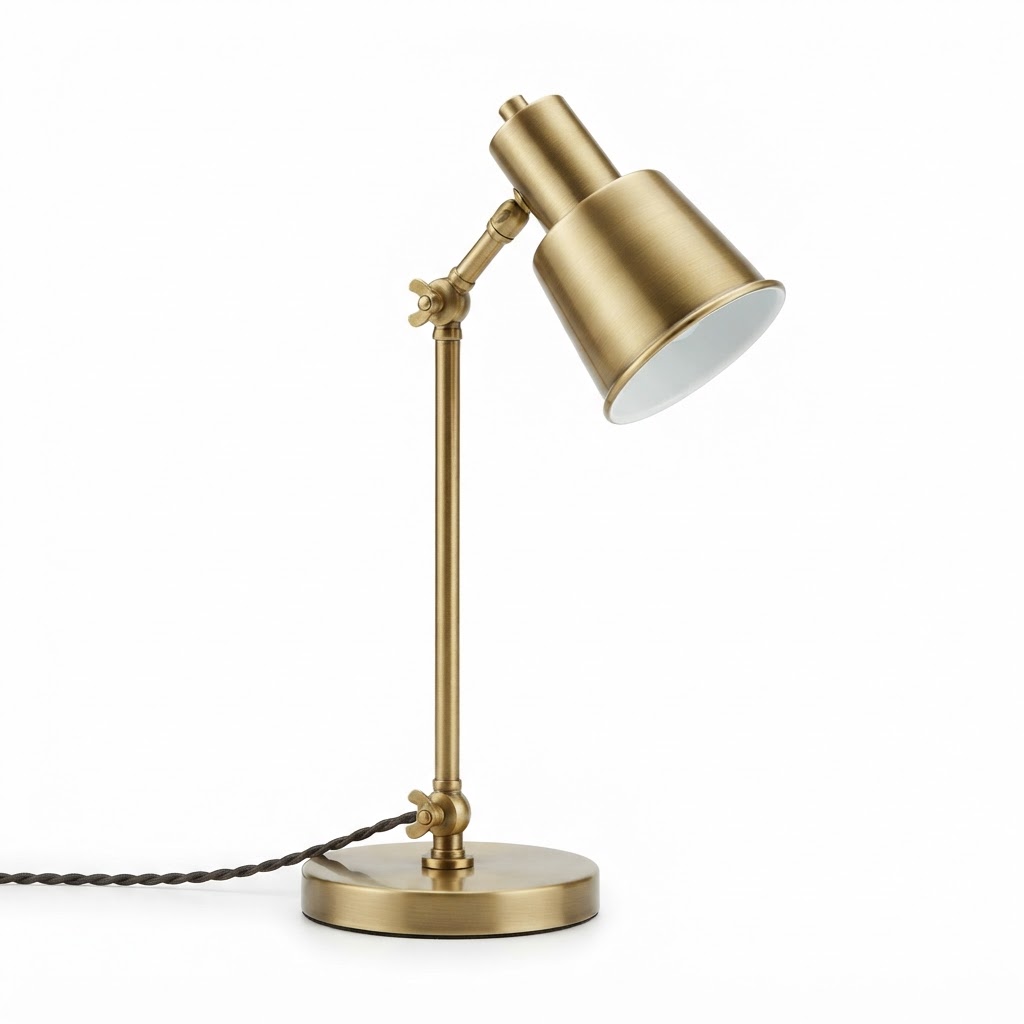 Brushed Brass Adjustable Desk Lamp