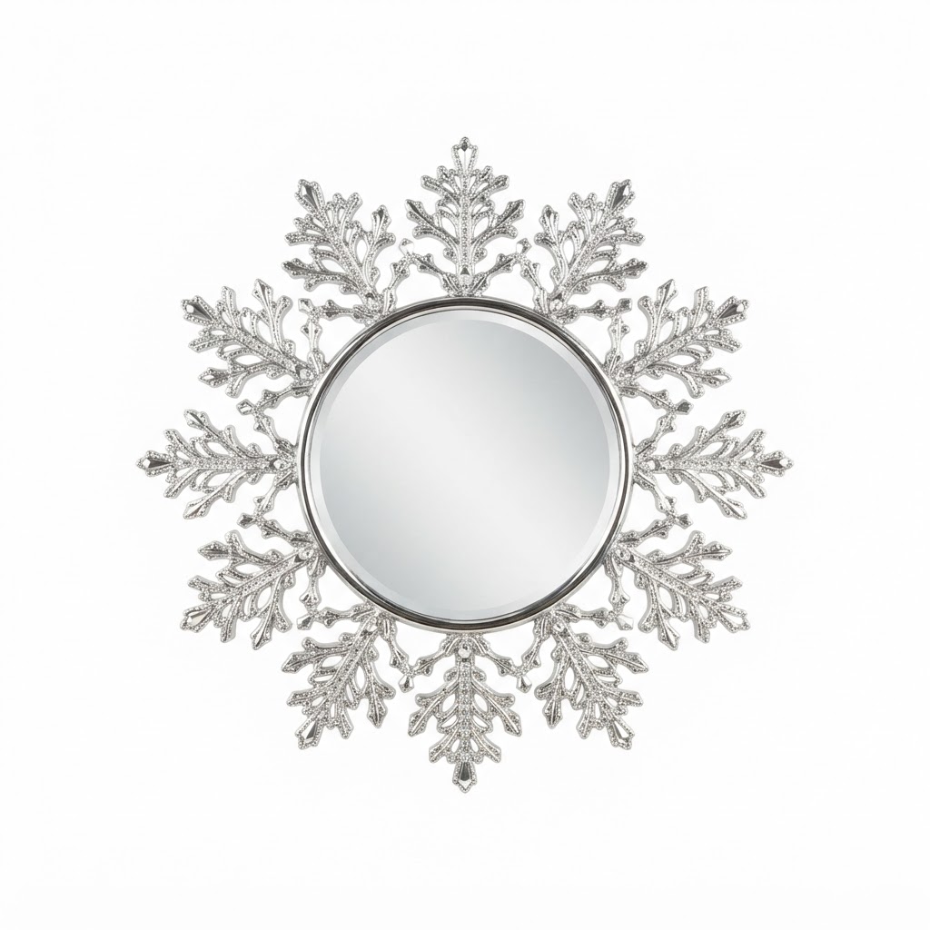 Silver Snowflake Wall Mirror