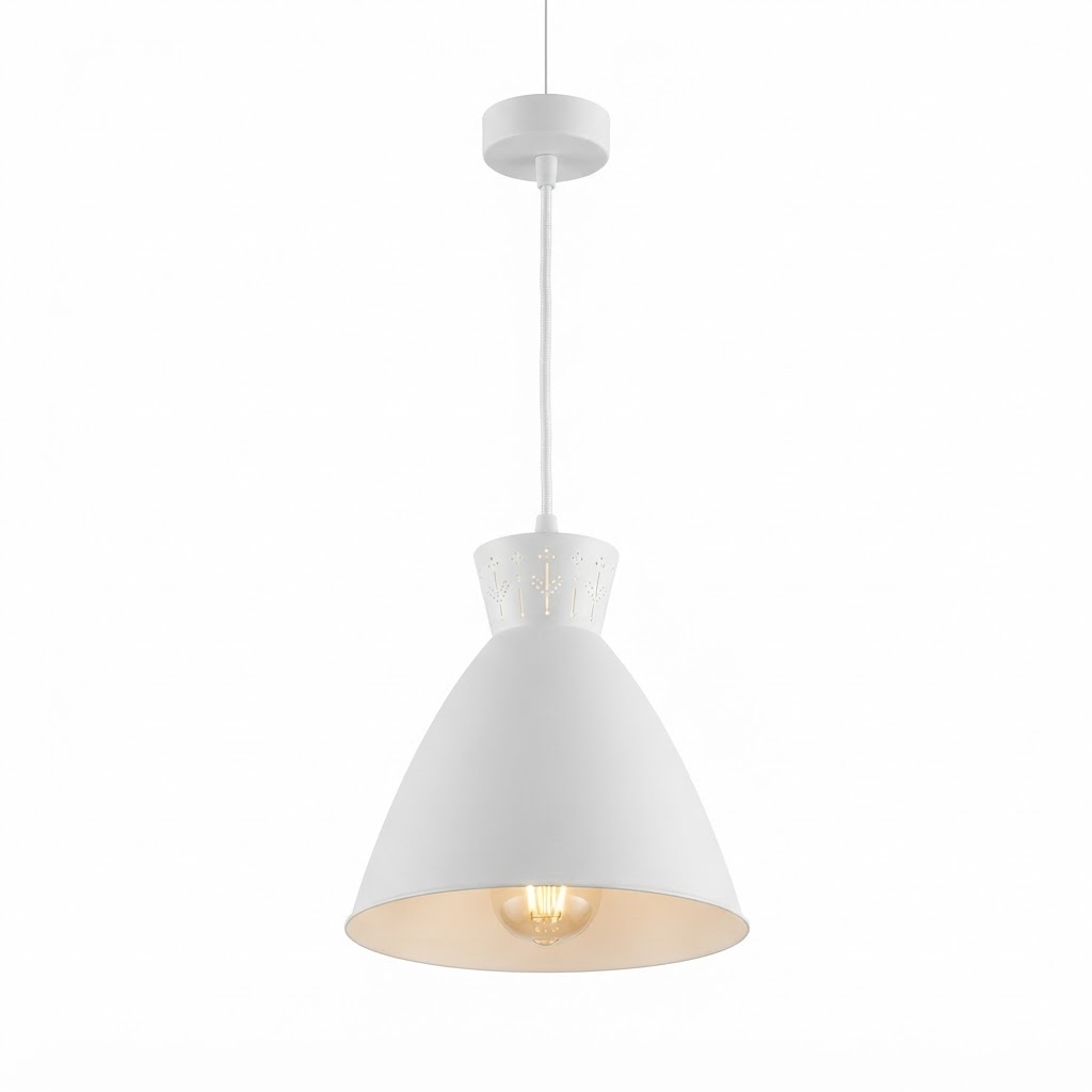 White Metal Pendant Light