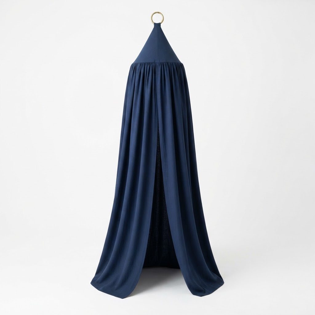 Navy Canopy Bed Drape