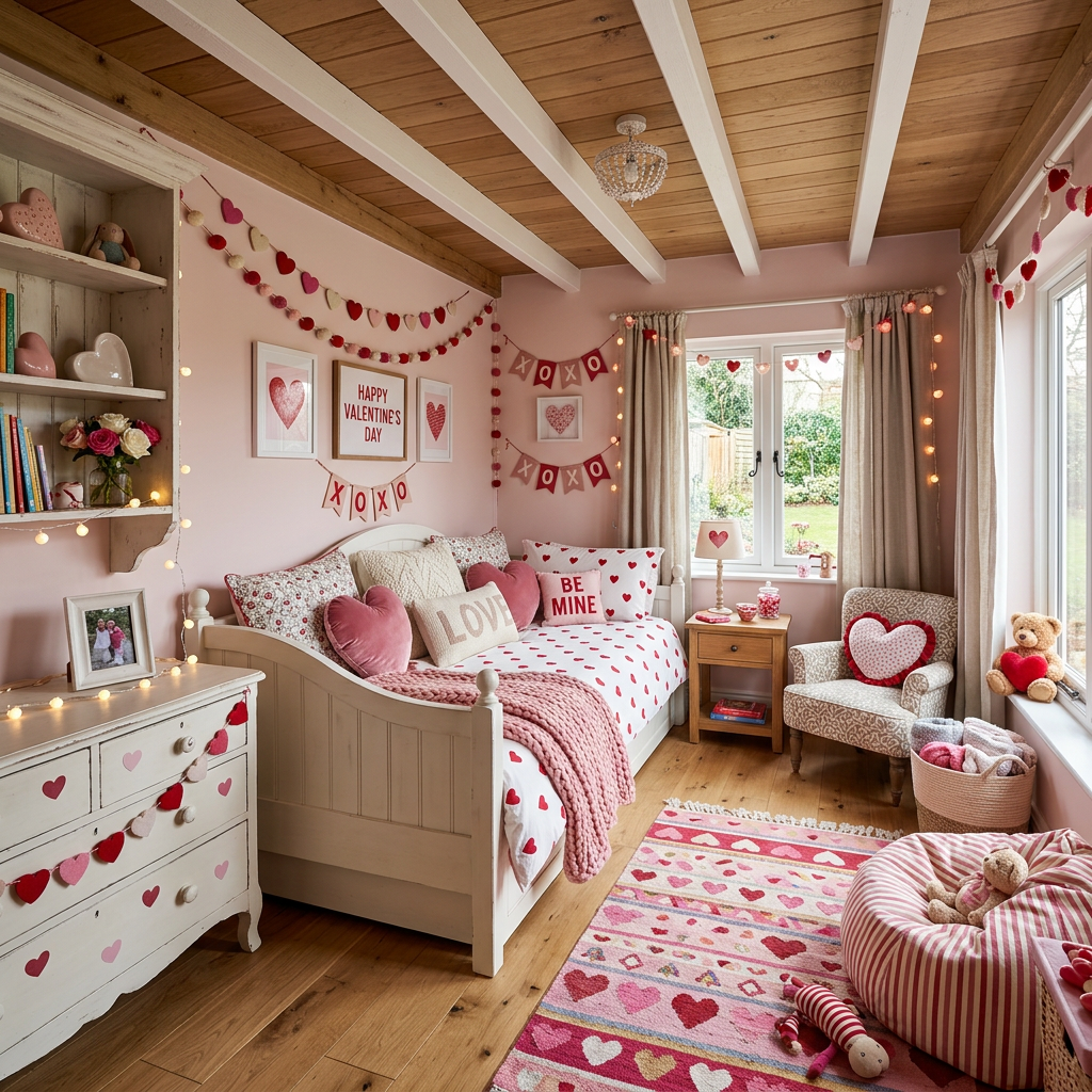 Modern Cottage Valentine's Day Child Bedroom (Girl)