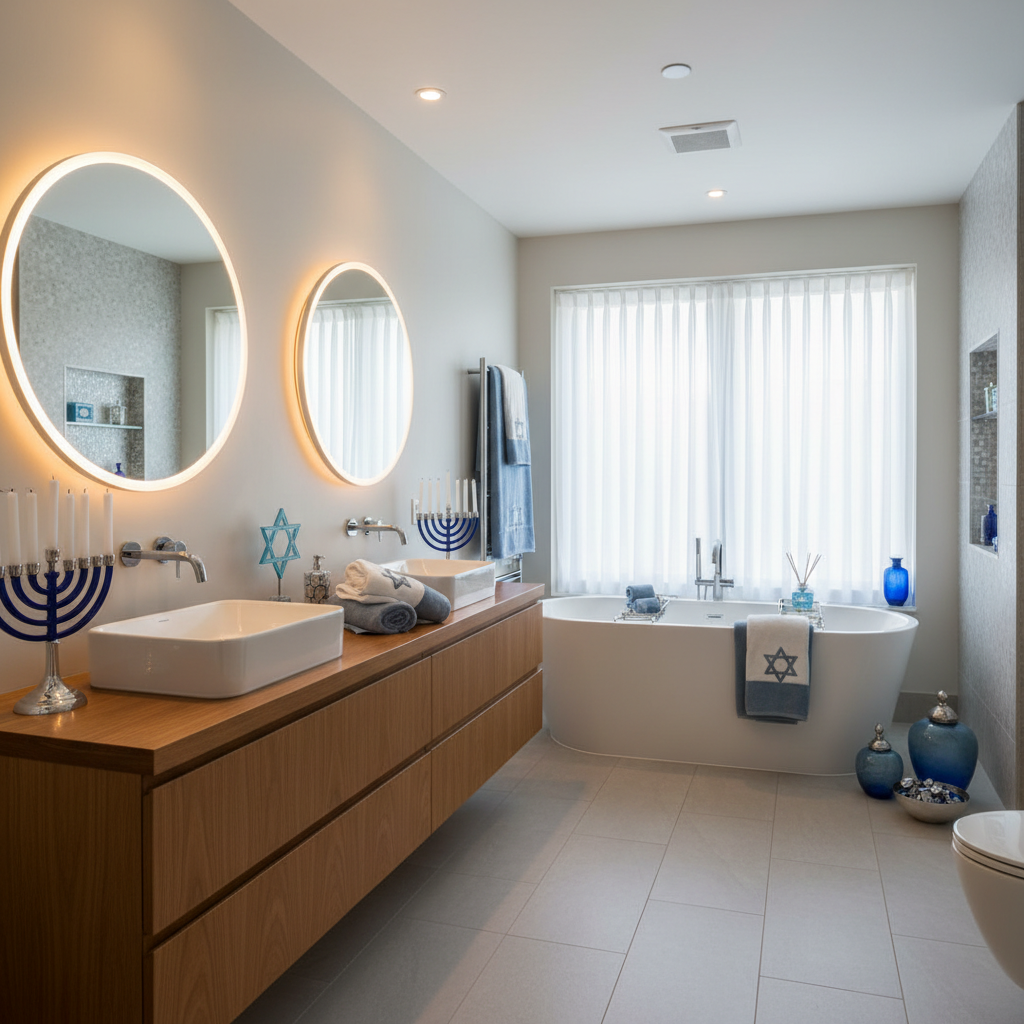 Minimalist Hanukkah Master Bathroom