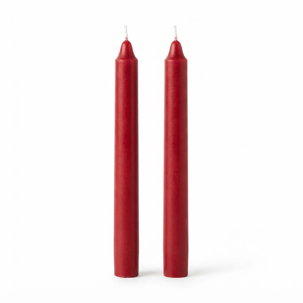 Red Taper Candle Set