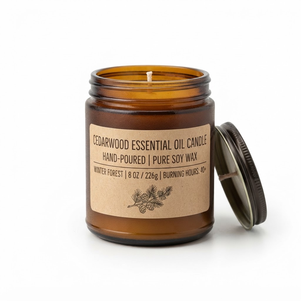 Cedarwood Essential Oil Candle