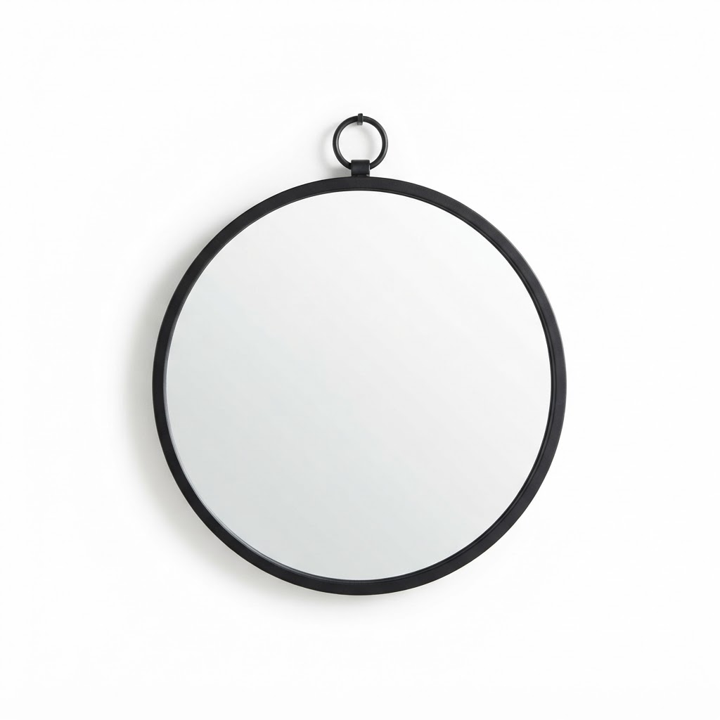 Black Round Wall Mirror