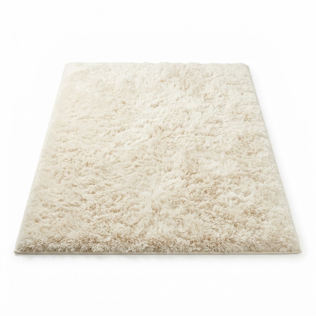 Soft Ivory Shag Area Rug