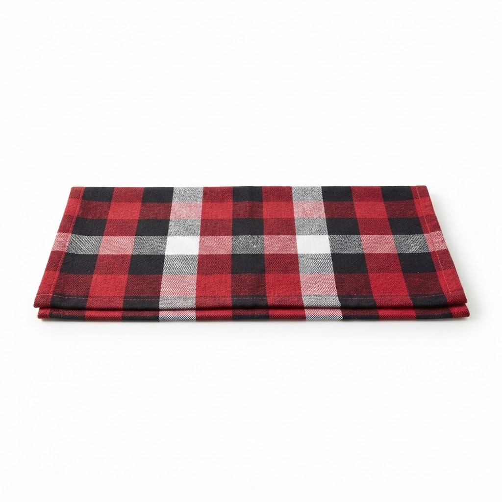 Plaid Cotton Blend Table Runner