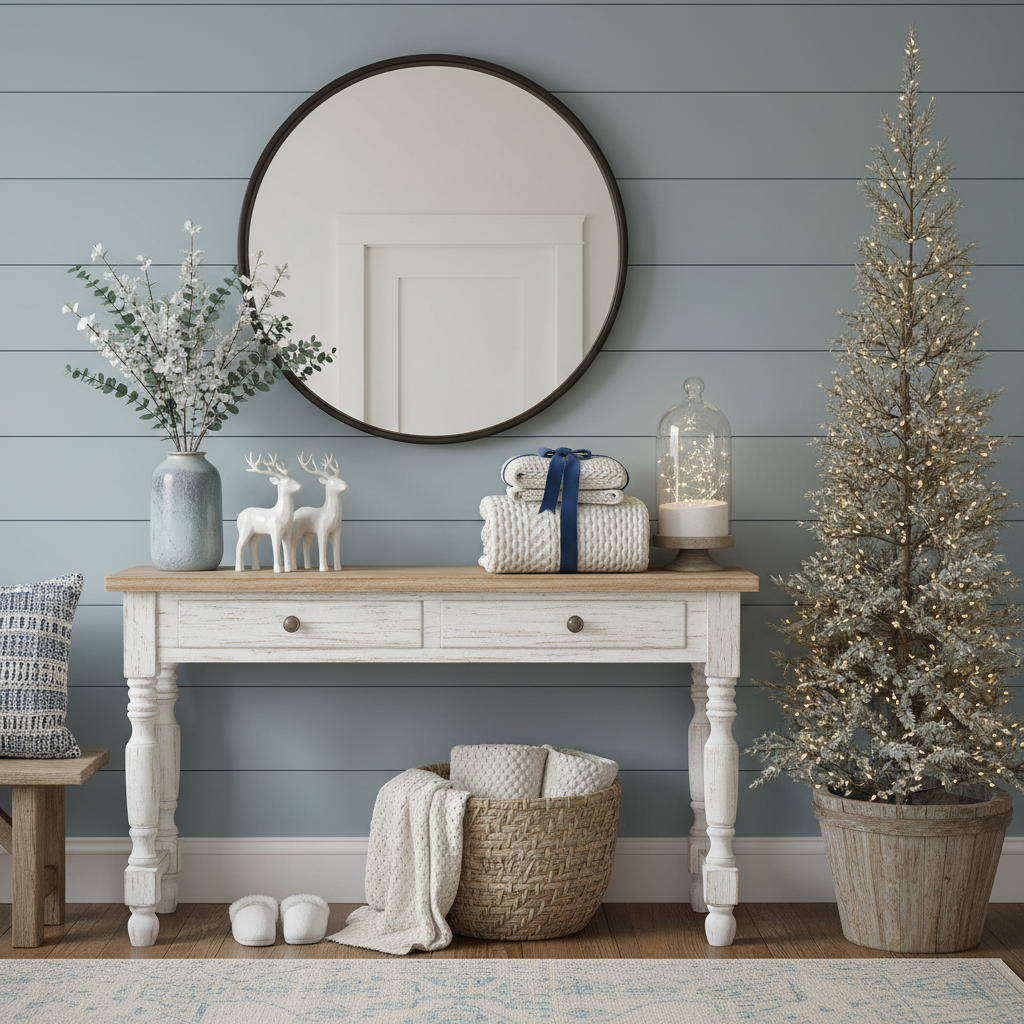 Modern Farmhouse Winter Entryway