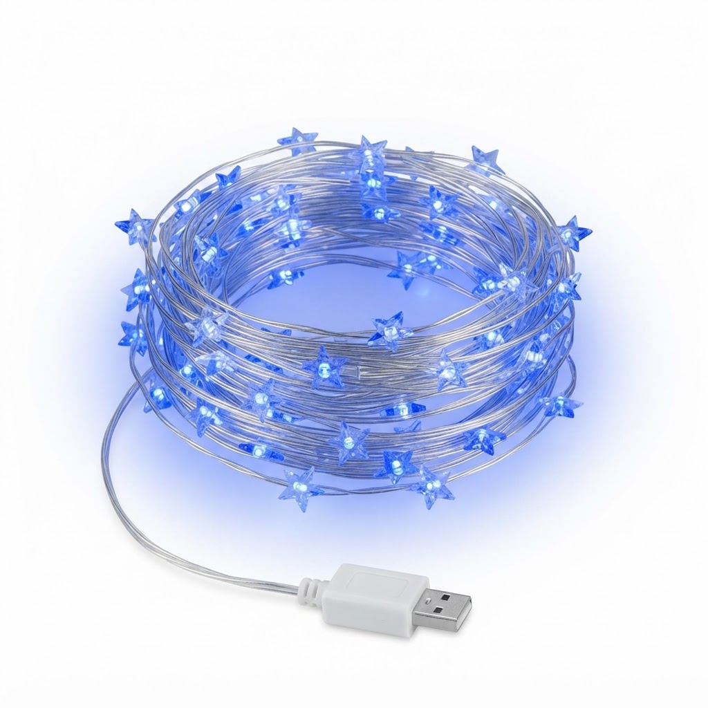 Blue Star Fairy String Lights