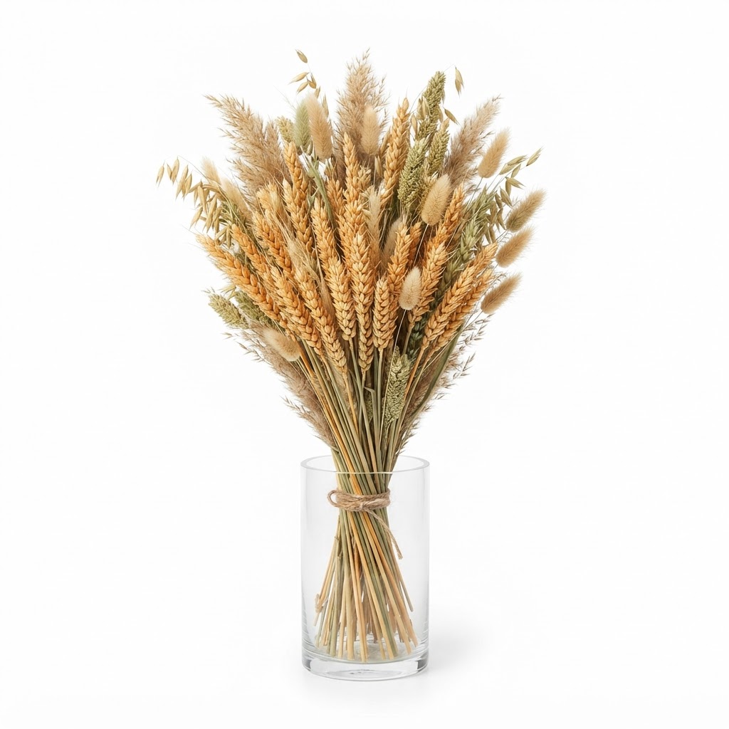 Dried Wheat and Grass Bouquet