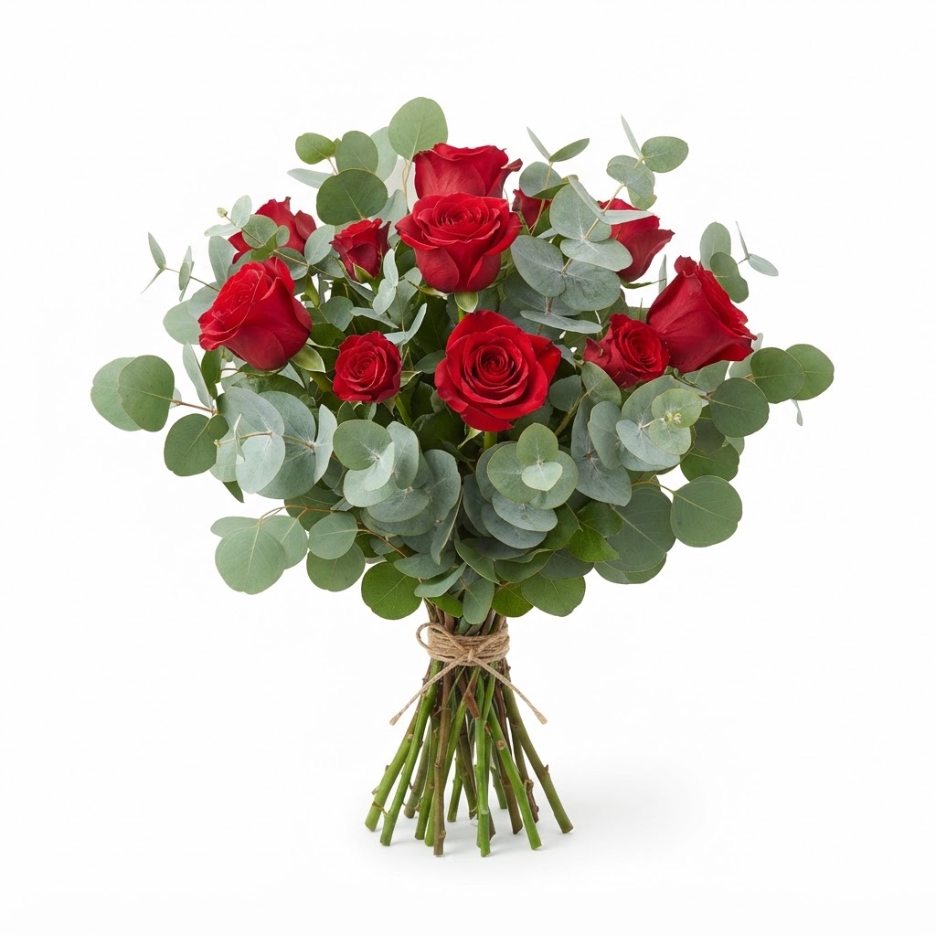 Eucalyptus and Rose Bouquet