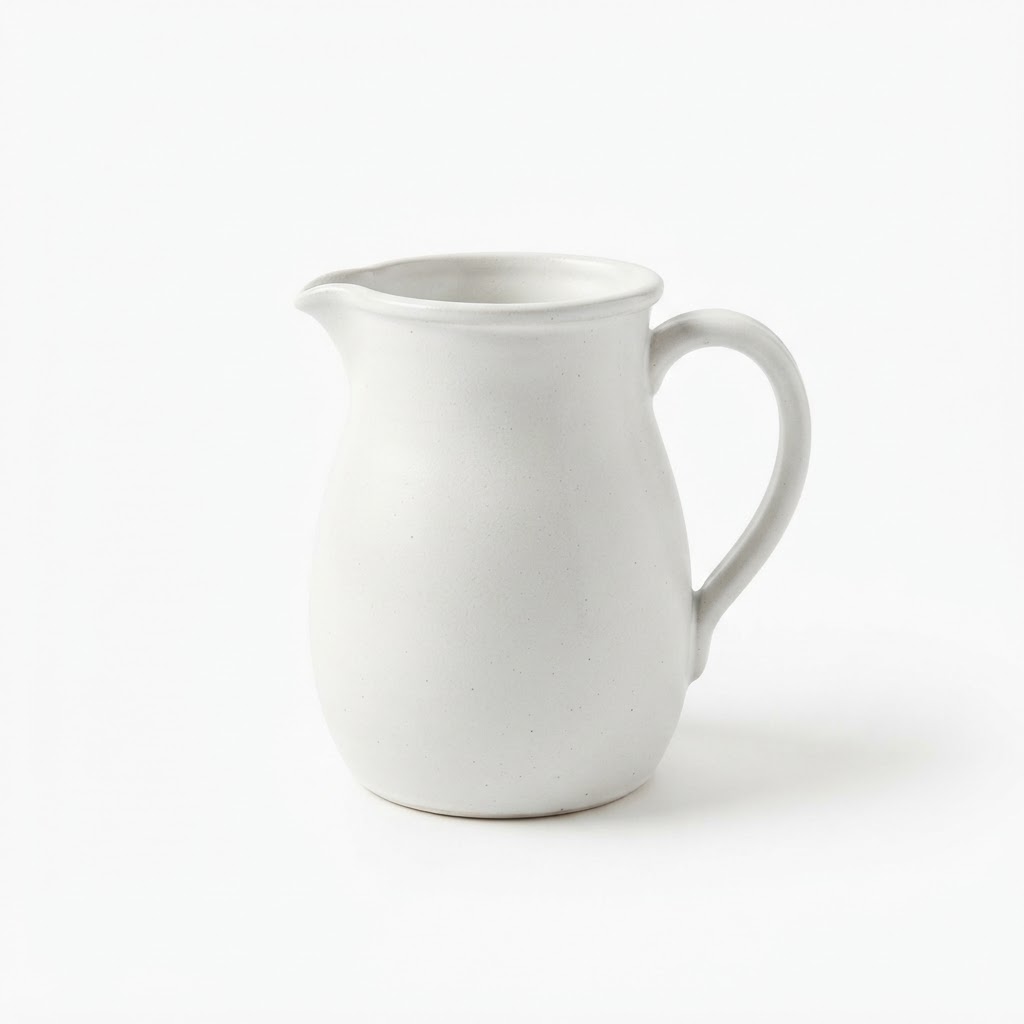 Ceramic White Pitcher Vase