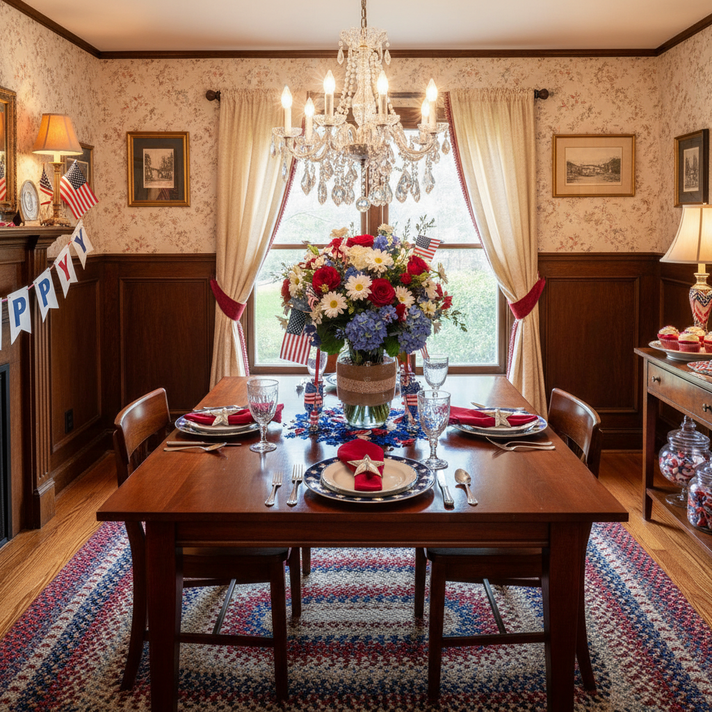 Traditional Independence Day (4th of July) Dining Room