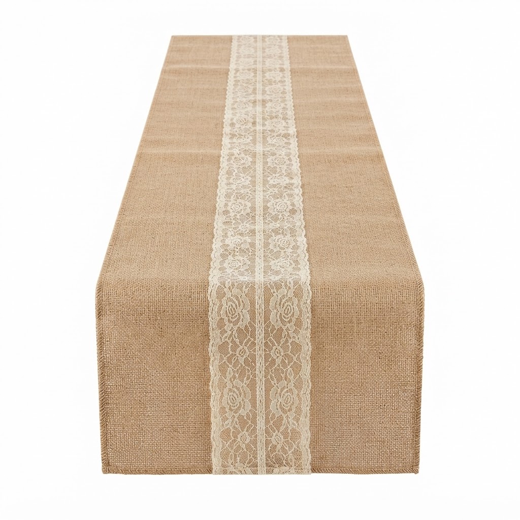 Burlap and Lace Table Runner